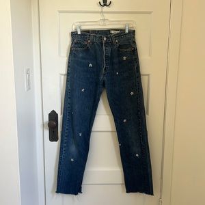 Vintage embroidered Levi’s by Shanana Mil. W30